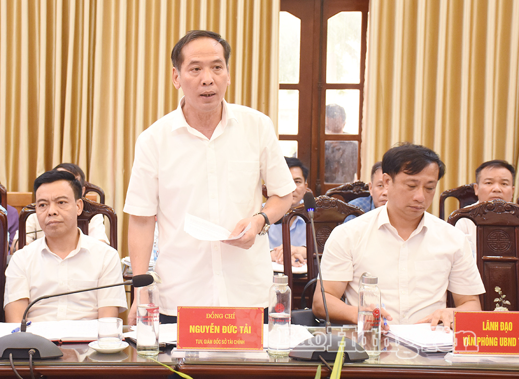 Lãnh đạo Sở Tài chính phát biểu tại buổi làm việc.