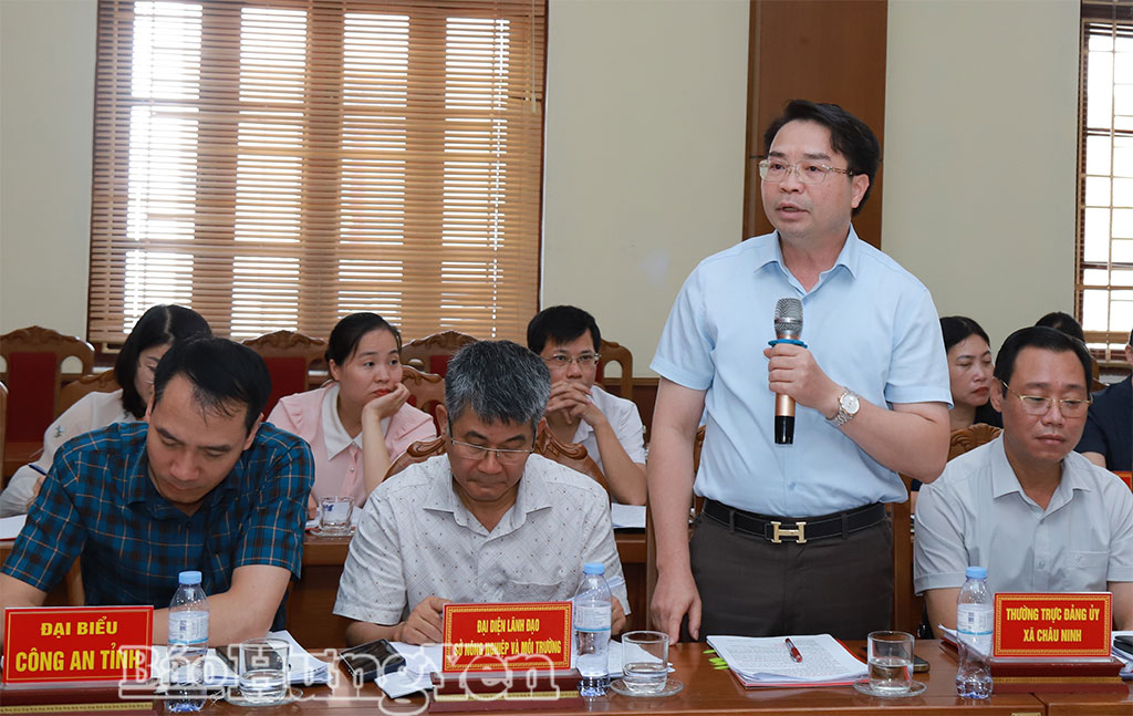 Lãnh đạo xã Châu Ninh phát biểu.