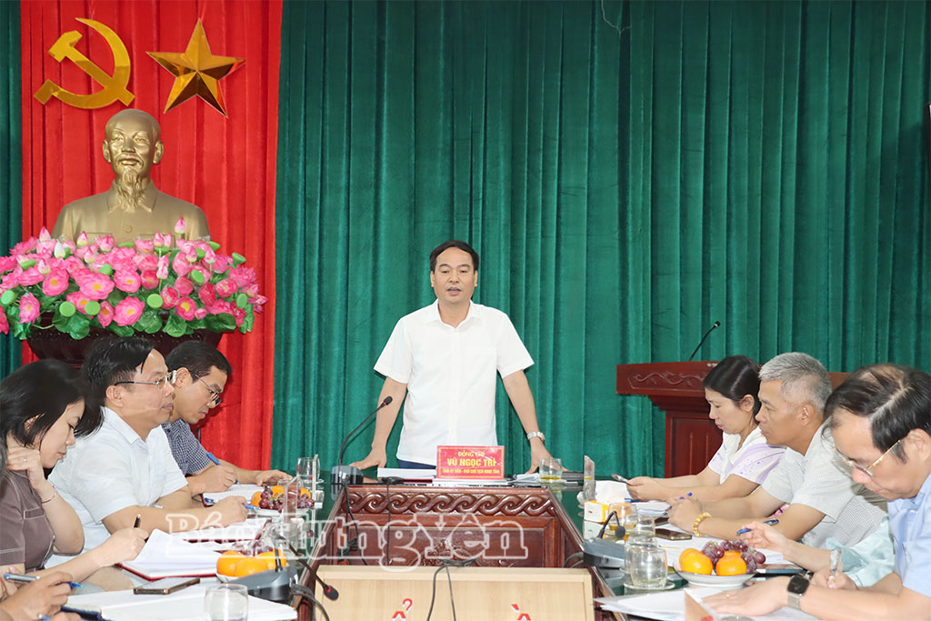 Đồng chí Vũ Ngọc Trì, Phó Chủ tịch HĐND tỉnh phát biểu tại buổi khảo sát.