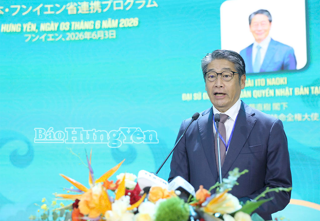 Ông Ito Naoki, Đại sứ đặc mệnh toàn quyền Nhật Bản tại Việt Nam phát biểu tại chương trình.