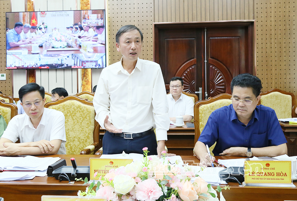 Đồng chí Nguyễn Hùng Nam, Phó Chủ tịch UBND tỉnh phát biểu tại phiên họp.