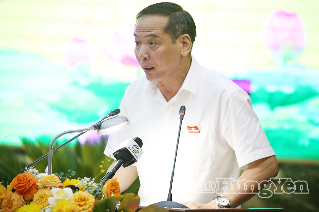 Lãnh đạo Sở Tài chính trình bày tờ trình và dự thảo nghị quyết tại kỳ họp.