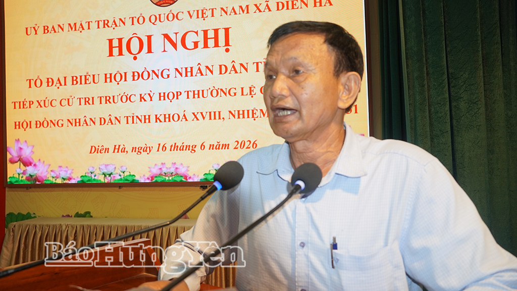Cử tri xã Diên Hà kiến nghị một số vấn đề về đầu tư xây dựng đường giao thông.