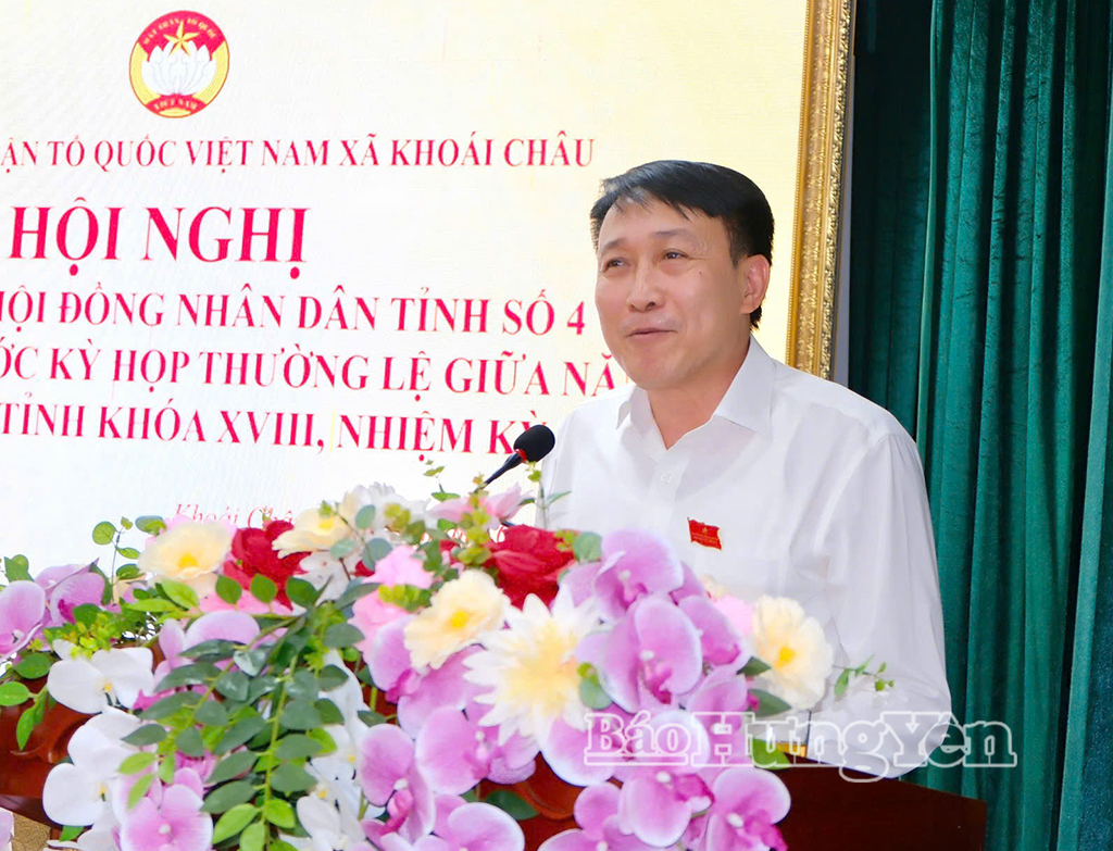 Đồng chí Phạm Văn Khuê, Ủy viên Ban Thường vụ Tỉnh ủy, Trưởng ban Tổ chức Tỉnh ủy phát biểu tại hội nghị.