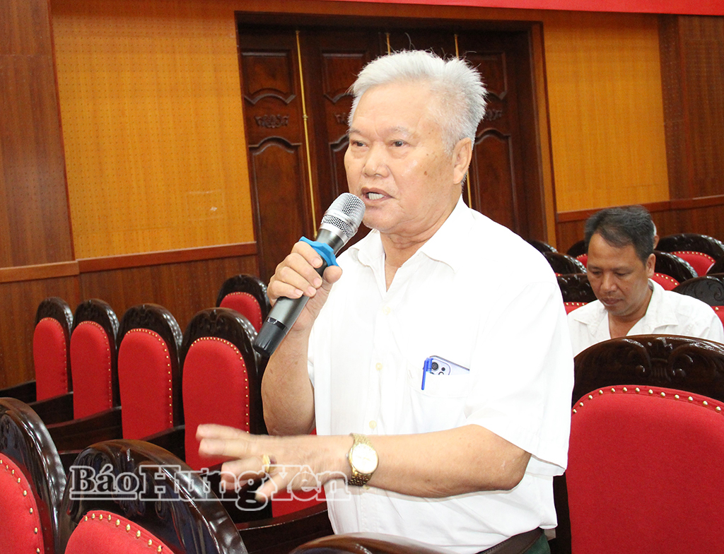 Cử tri phát biểu tại hội nghị.