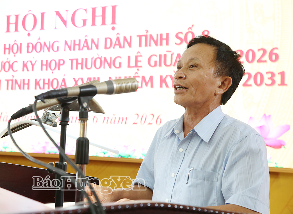 Cử tri xã Lê Quý Đôn phát biểu tại hội nghị.