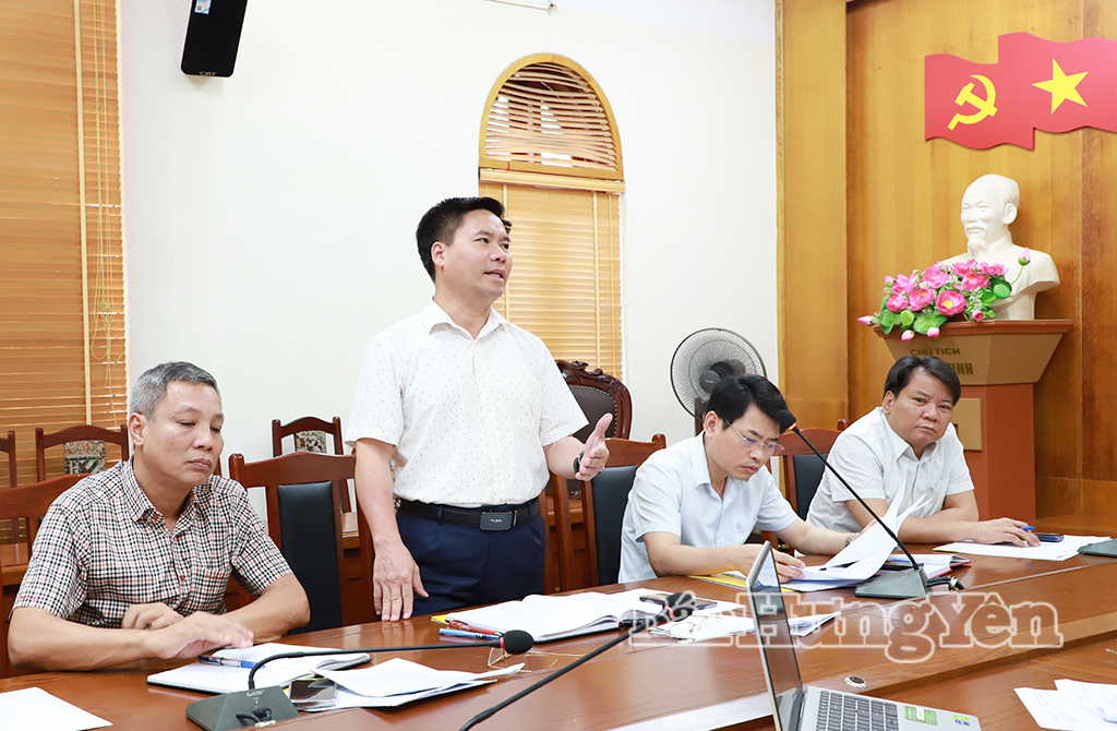 Đại biểu phát biểu tại cuộc họp.