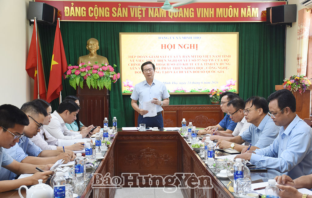 Đoàn giám sát làm việc tại xã Minh Thọ.