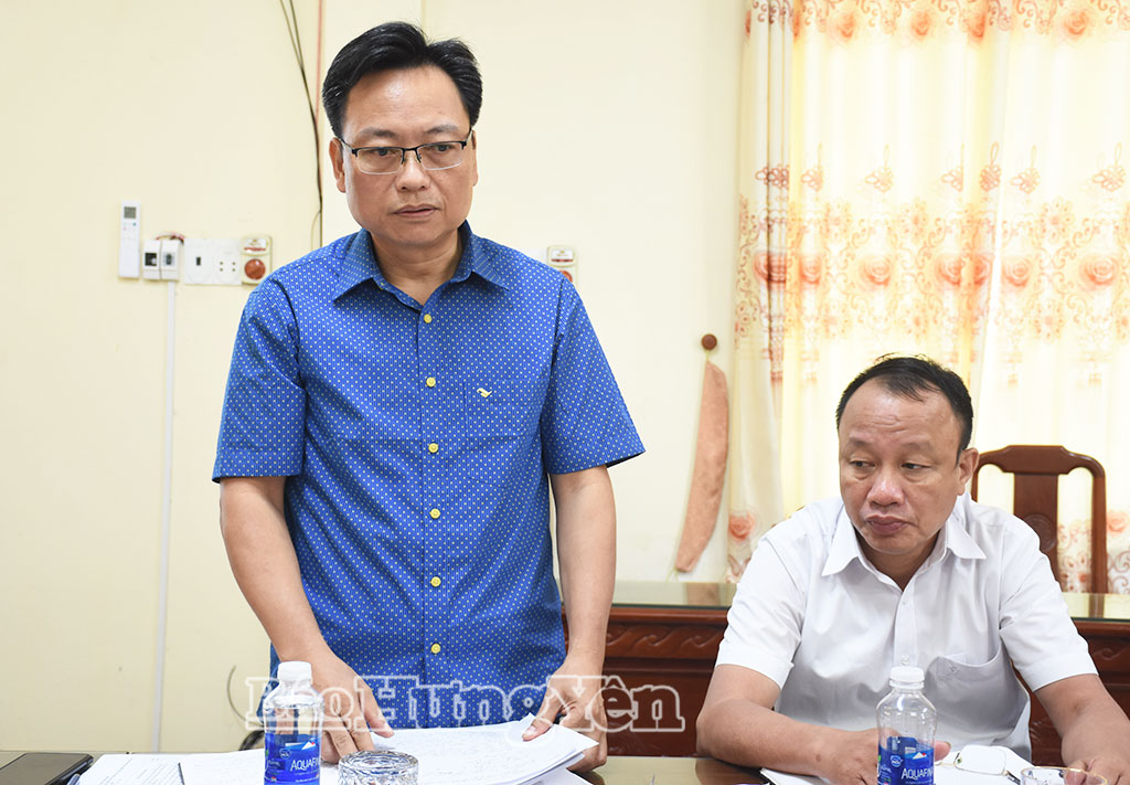 Lãnh đạo xã Minh Thọ phát biểu tại buổi giám sát.