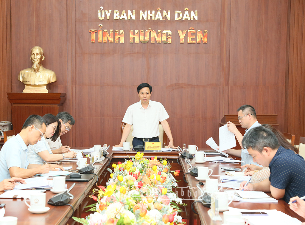 Đồng chí Lại Văn Hoàn, Phó Chủ tịch UBND tỉnh chủ trì cuộc họp.