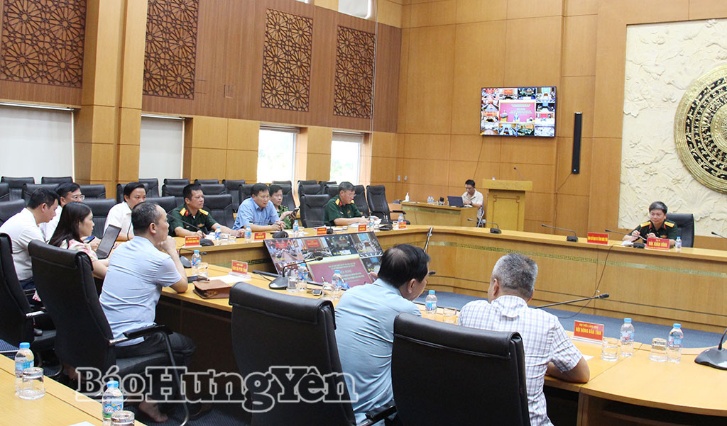 Quang cảnh hội nghị tại điểm cầu tỉnh Hưng Yên.