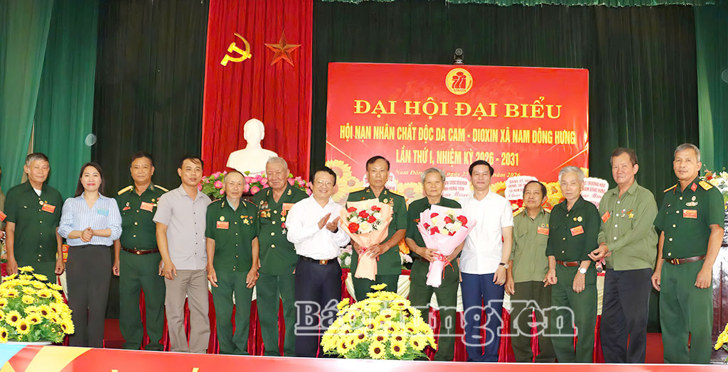 Ra mắt Ban Chấp h&agrave;nh Hội Nạn nh&acirc;n chất độc da cam/Dioxin x&atilde; Nam Đ&ocirc;ng Hưng, nhiệm kỳ 2026 - 2031.