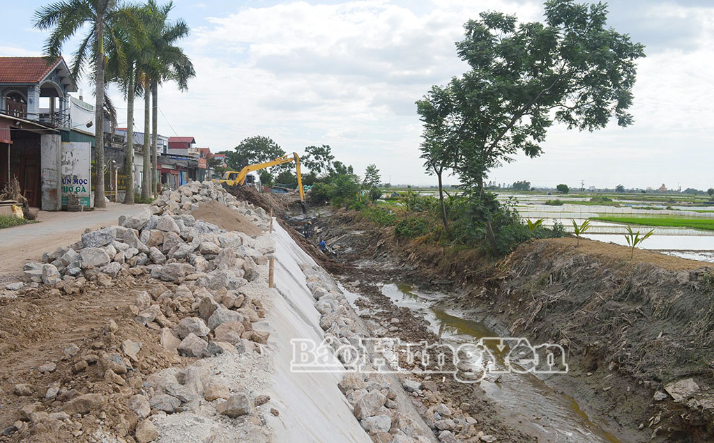 Xã Hưng Hà đẩy nhanh thi công các dự án trọng điểm.