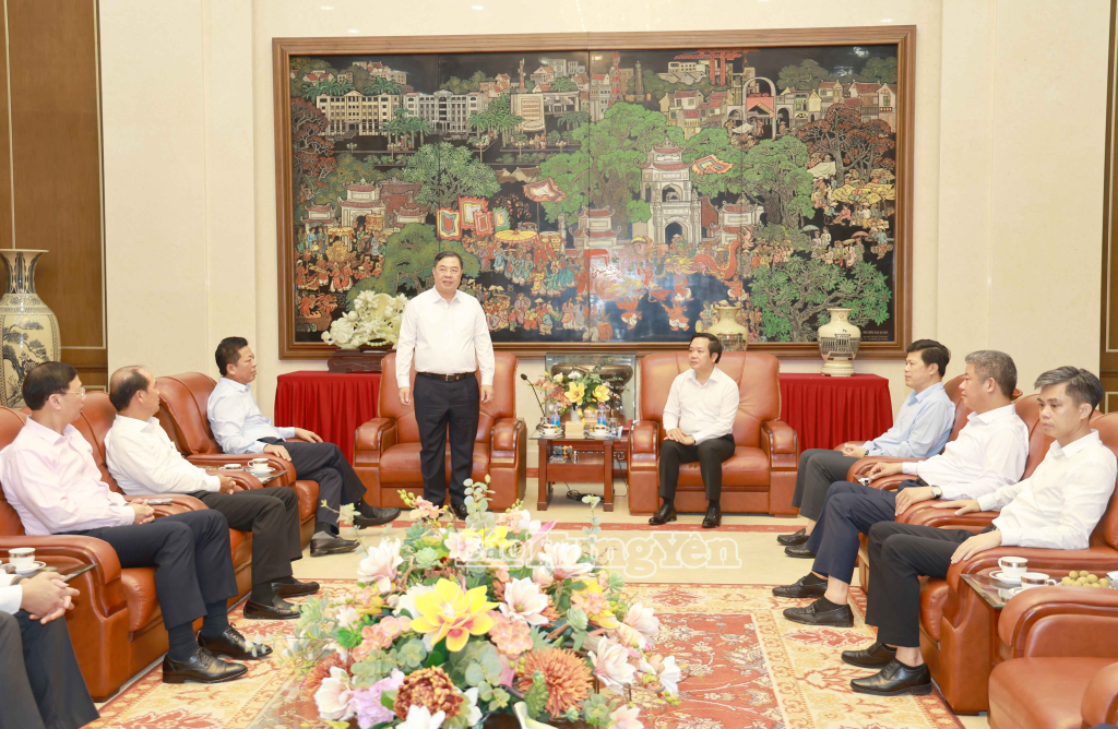 Đồng chí Phạm Gia Túc, Ủy viên Bộ Chính trị, Phó Thủ tướng Thường trực Chính phủ phát biểu tại buổi làm việc.