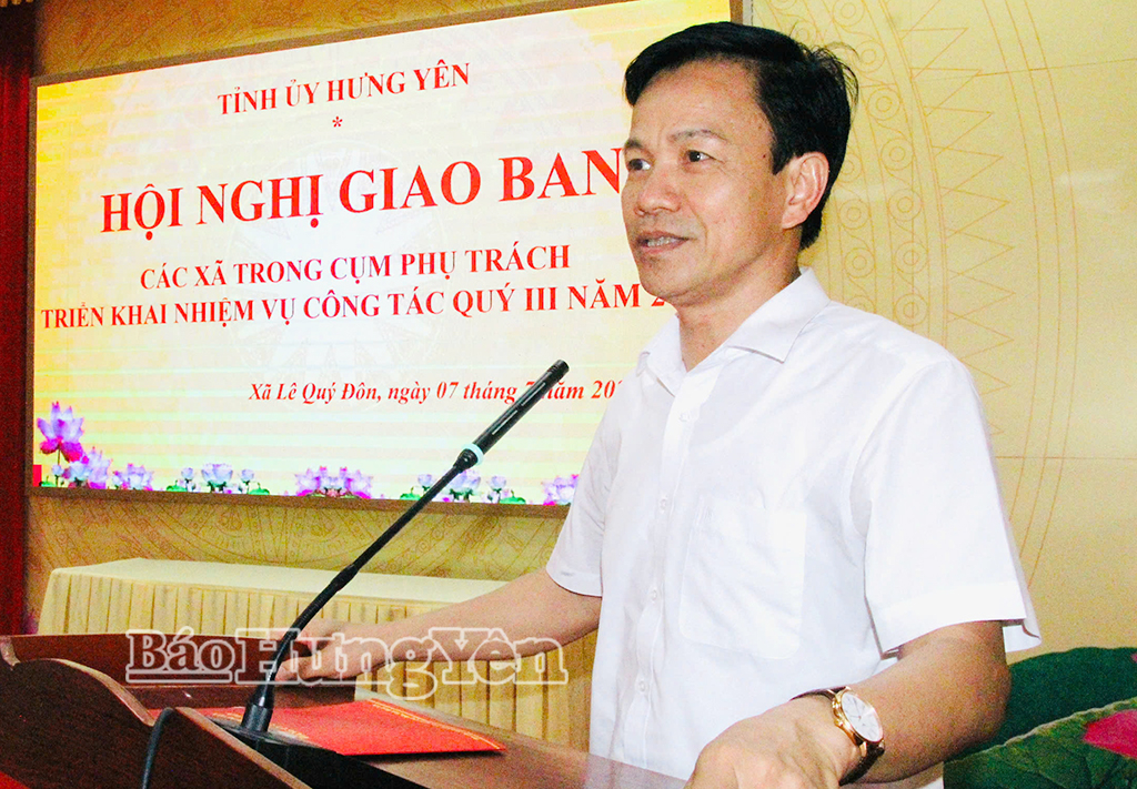Đại diện lãnh đạo xã Lê Quý Đôn phát biểu tại hội nghị.