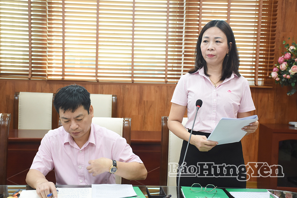 Thành viên Ban đại diện HĐQT Ngân hàng Chính sách Xã hội tỉnh phát biểu tại hội nghị.
