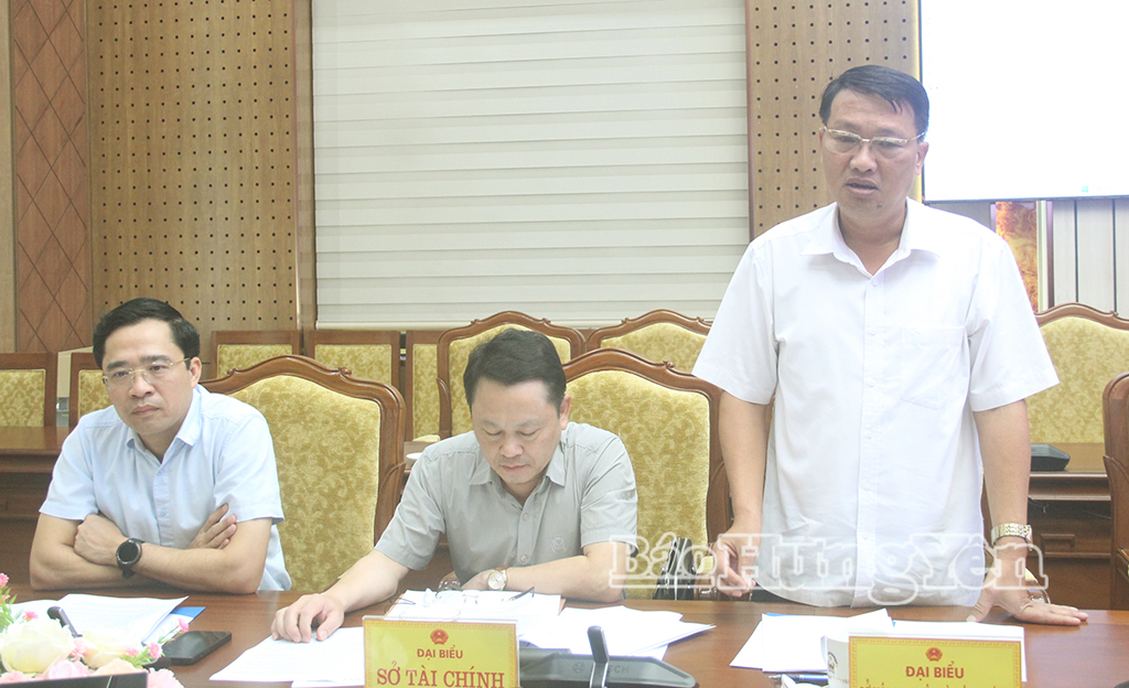 Đại diện lãnh đạo Sở Nông nghiệp và Môi trường phát biểu tại cuộc họp.