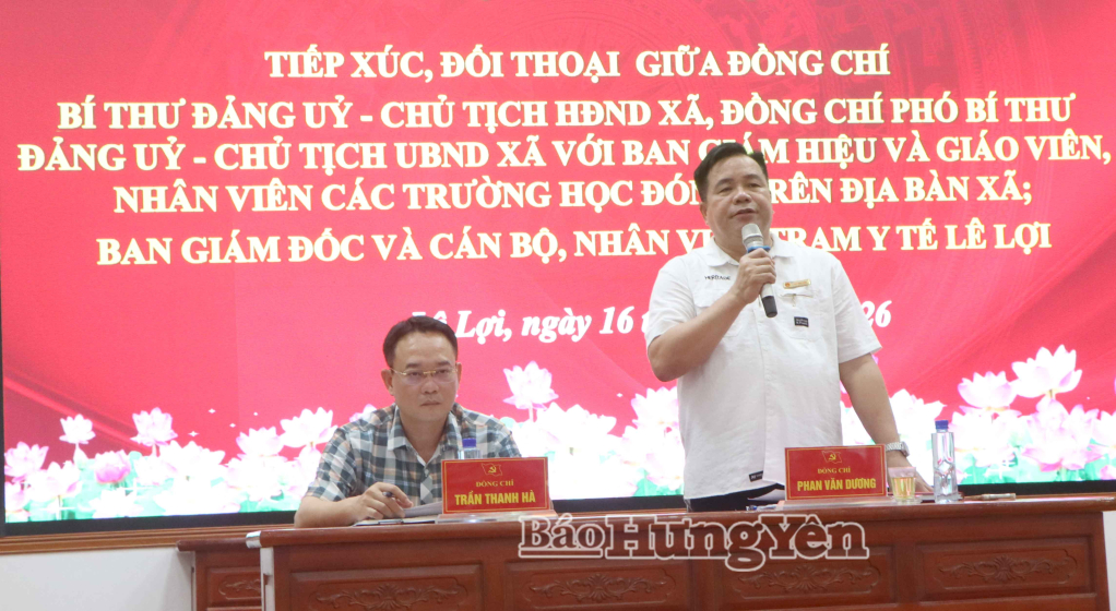 Lãnh đạo xã Lê Lợi giải đáp các ý kiến tại hội nghị.