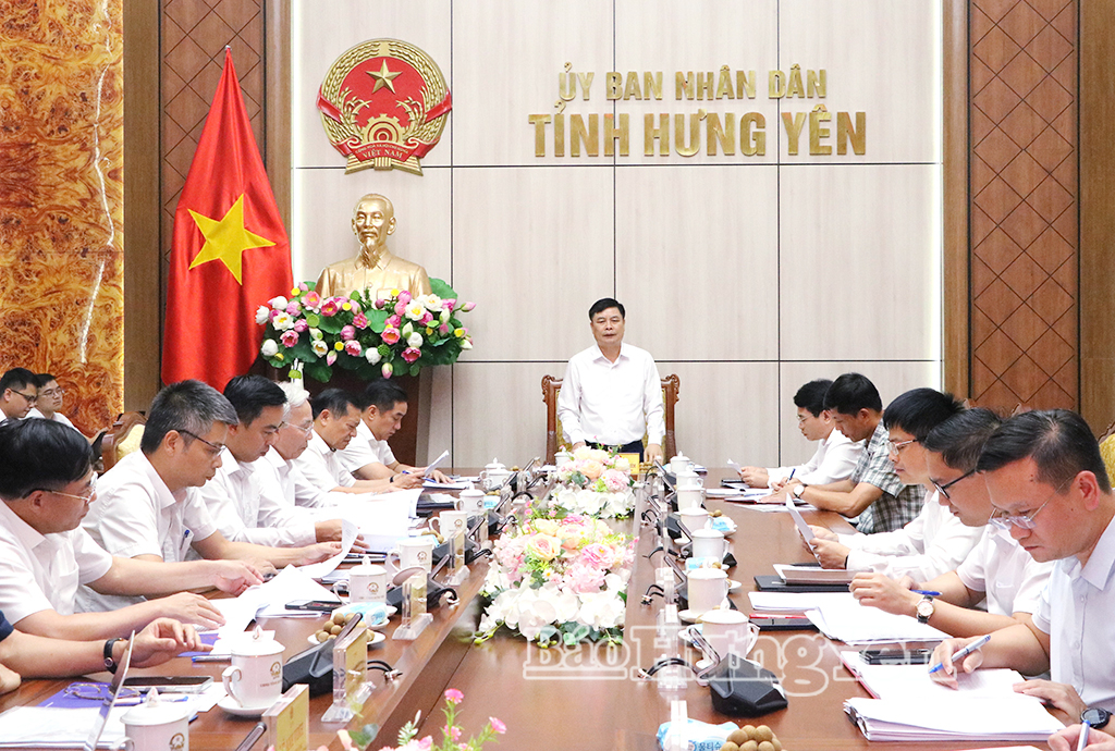 Đồng chí Phạm Văn Nghiêm, Phó Chủ tịch UBND tỉnh chủ trì cuộc họp.
