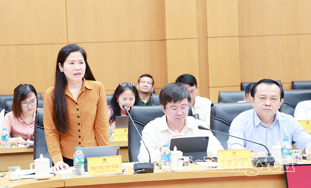 Lãnh đạo Văn phòng Chính phủ phát biểu tại buổi làm việc.