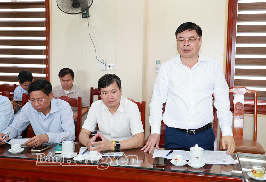 Đồng chí Phạm Văn Nghiêm, Phó Chủ tịch UBND tỉnh phát biểu tại buổi làm việc.