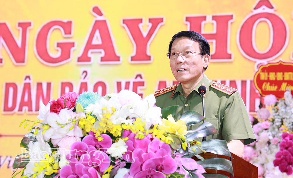 Đại tướng Lương Tam Quang, Ủy viên Bộ J88 com the gioi đỉnh cao, Bộ trưởng Bộ Công an phát biểu tại Ngày hội.