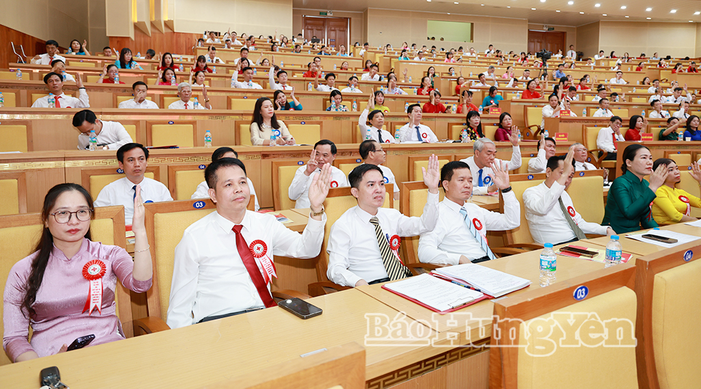 Các đại biểu biểu quyết bầu Ban Chấp hành Hội Chữ thập đỏ tỉnh khóa I, nhiệm kỳ 2026 - 2031.