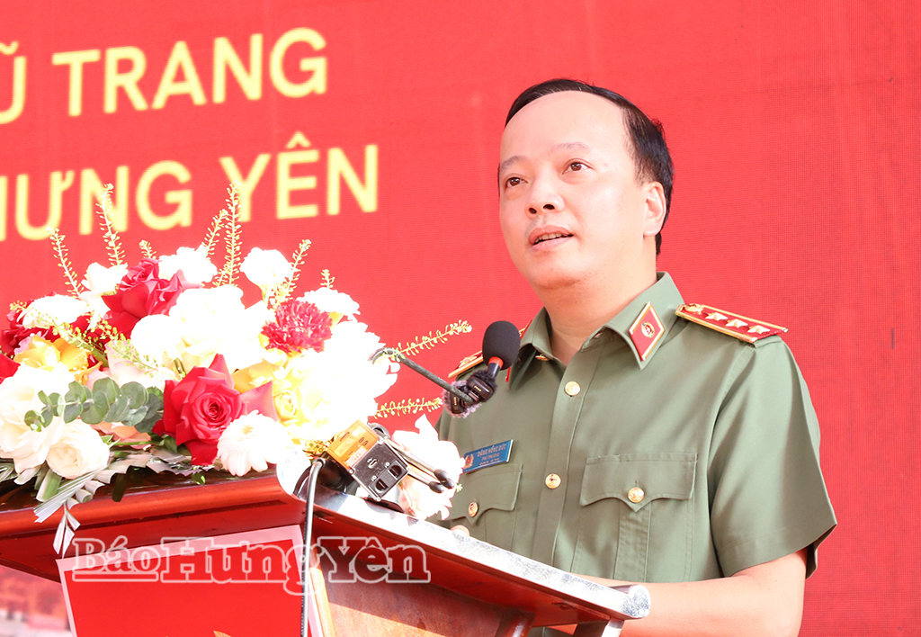 Thượng tướng Đặng Hồng Đức, Ủy viên Ban Chấp hành Trung ương Đảng, Thứ trưởng Bộ Công an phát biểu tại lễ khởi công dự án.