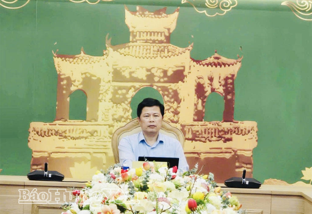 Đồng chí Trần Quốc Toản, Phó Bí thư Thường trực Tỉnh ủy, Chủ tịch Ủy ban MTTQ Việt Nam tỉnh dự tại điểm cầu tỉnh Hưng Yên. 