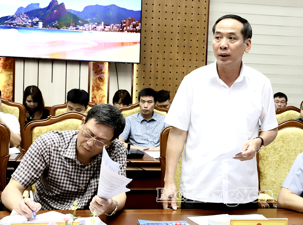 Lãnh đạo Sở Tài chính phát biểu tại cuộc họp.
