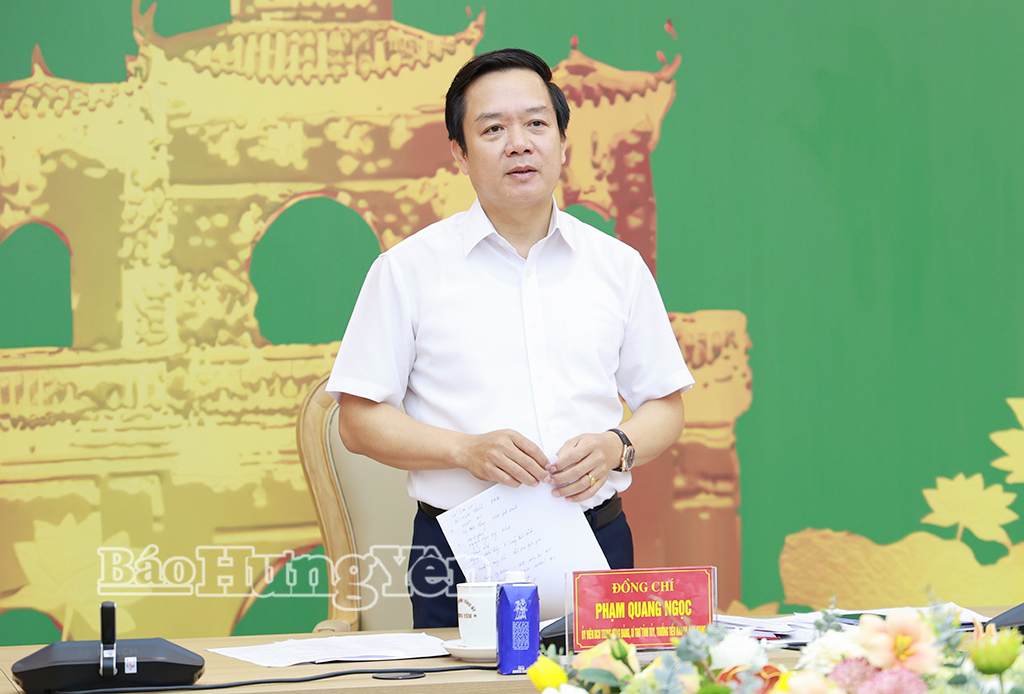 Đồng chí Phạm Quang Ngọc, Ủy viên Ban Chấp hành Trung ương Đảng, Bí thư Tỉnh ủy, Trưởng Tiểu ban An ninh mạng tỉnh chủ trì phiên họp.