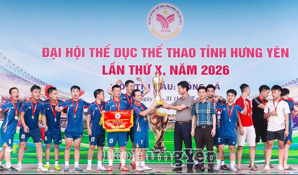 Đội bóng Phố Hiến, đại diện Cụm V giành chức vô địch giải bóng đá nam 7 người tại Đại hội Thể dục thể thao tỉnh lần thứ X.