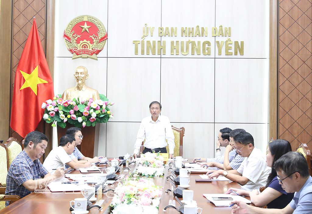 Đồng chí Phó Chủ tịch UBND tỉnh Nguyễn Hùng Nam chủ trì cuộc họp.