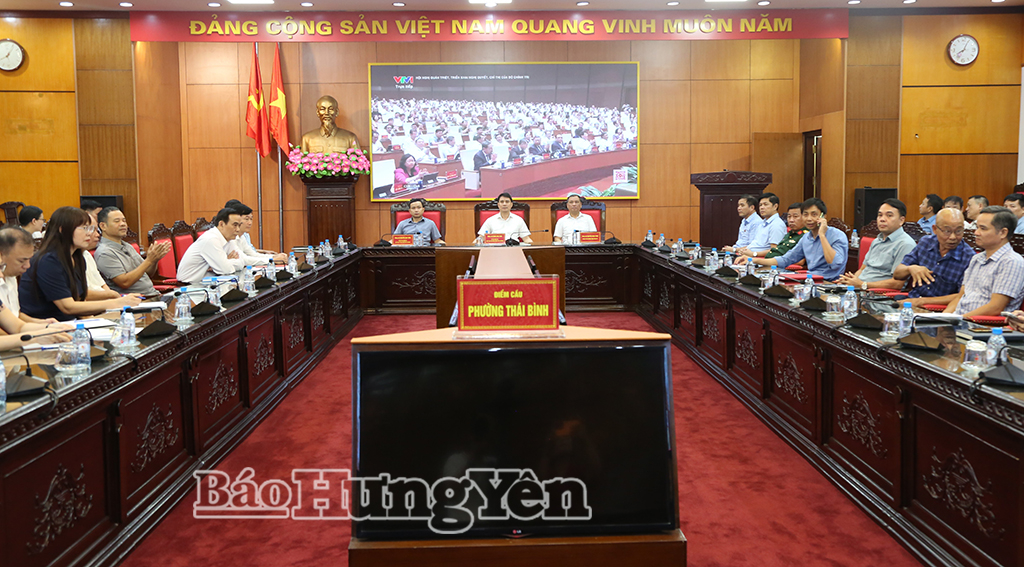 Các đại biểu dự hội nghị tại điểm cầu phường Thái Bình. Ảnh: Trịnh Cường