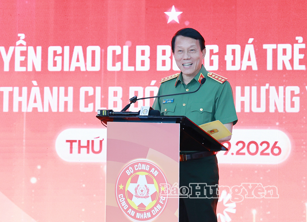 Đại tướng Lương Tam Quang, Ủy viên Bộ Chính trị, Bí thư Đảng ủy, Bộ trưởng Bộ Công an phát biểu tại buổi lễ.