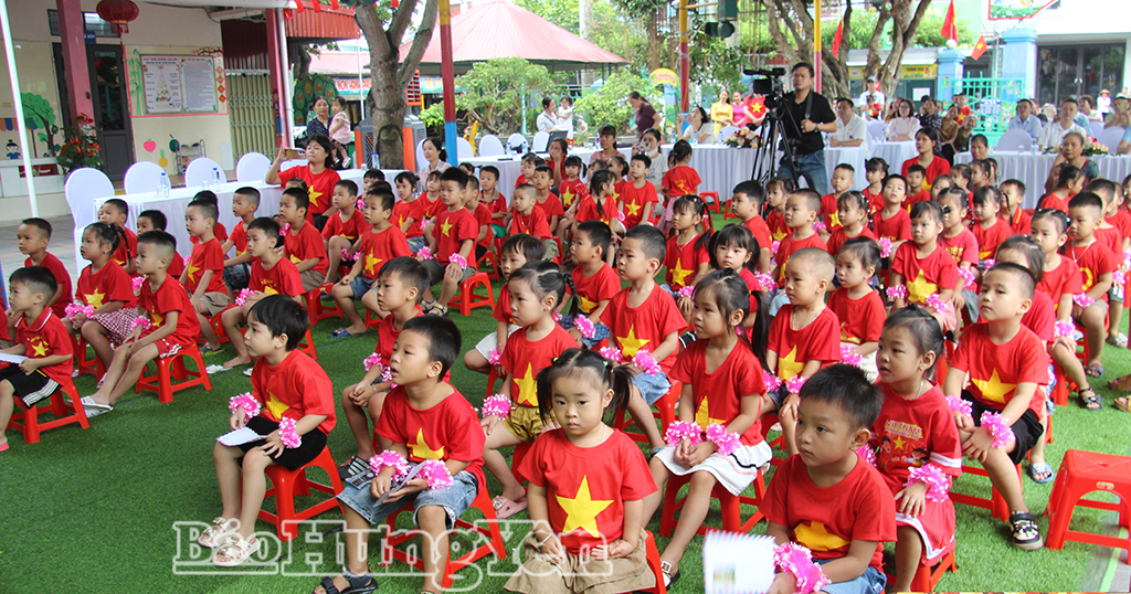 Các em học sinh Trường Mầm non Lê Lợi (xã Lê Lợi) dự lễ khai giảng năm học 2026 - 2027.