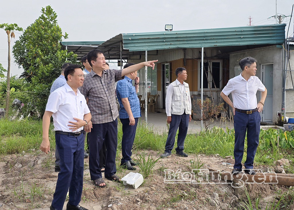 Đồng chí Giám đốc Sở Công Thương Vũ Thanh Vân kiểm tra thực địa công tác giải phóng mặt bằng CCN Cồn Nhất.
