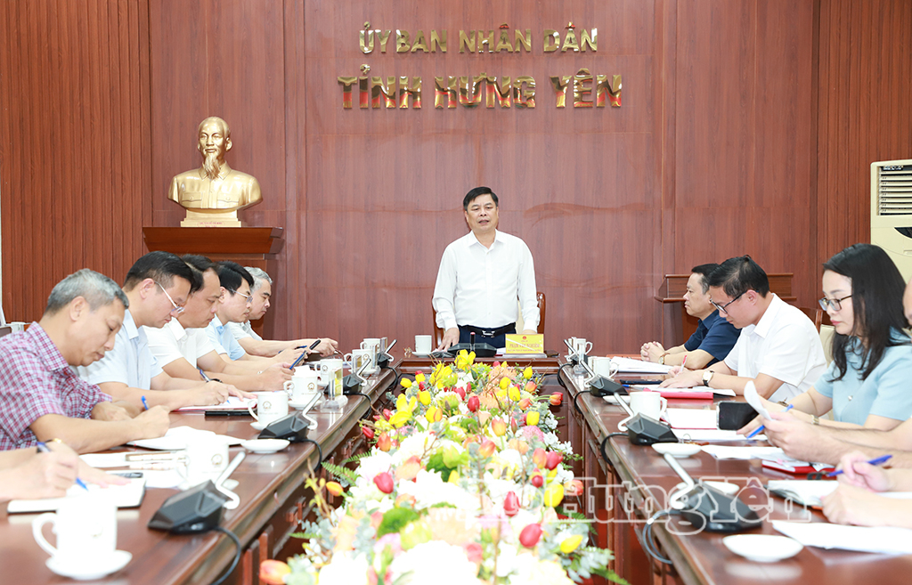 Đồng chí Phạm Văn Nghiêm, Phó Chủ tịch UBND tỉnh chủ trì cuộc họp.