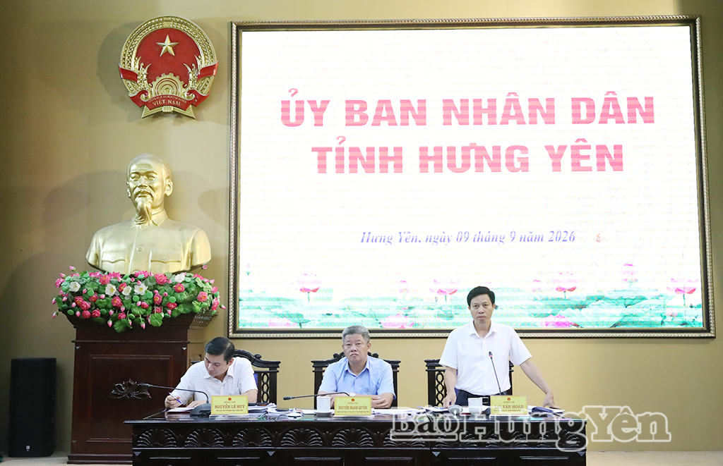 Đồng chí Lại Văn Hoàn, Phó Chủ tịch UBND tỉnh phát biểu tại buổi làm việc.