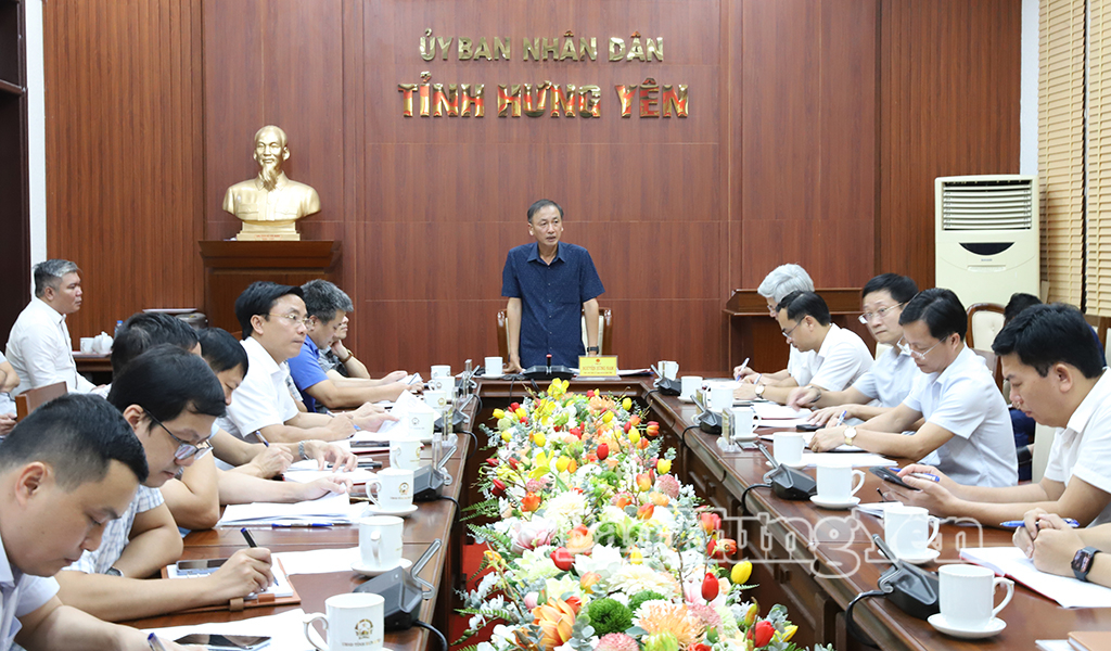 Đồng chí Nguyễn Hùng Nam, Phó Chủ tịch UBND tỉnh phát biểu tại cuộc họp.