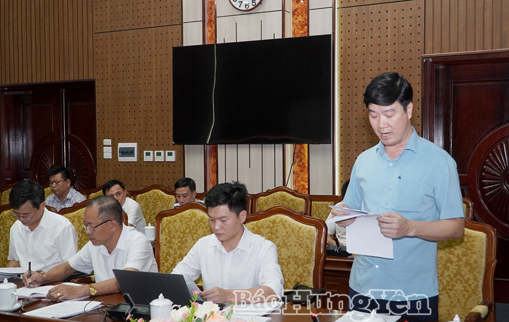 Đại diện lãnh đạo Ban Nội chính Tỉnh ủy trình bày dự thảo báo cáo tại hội nghị.