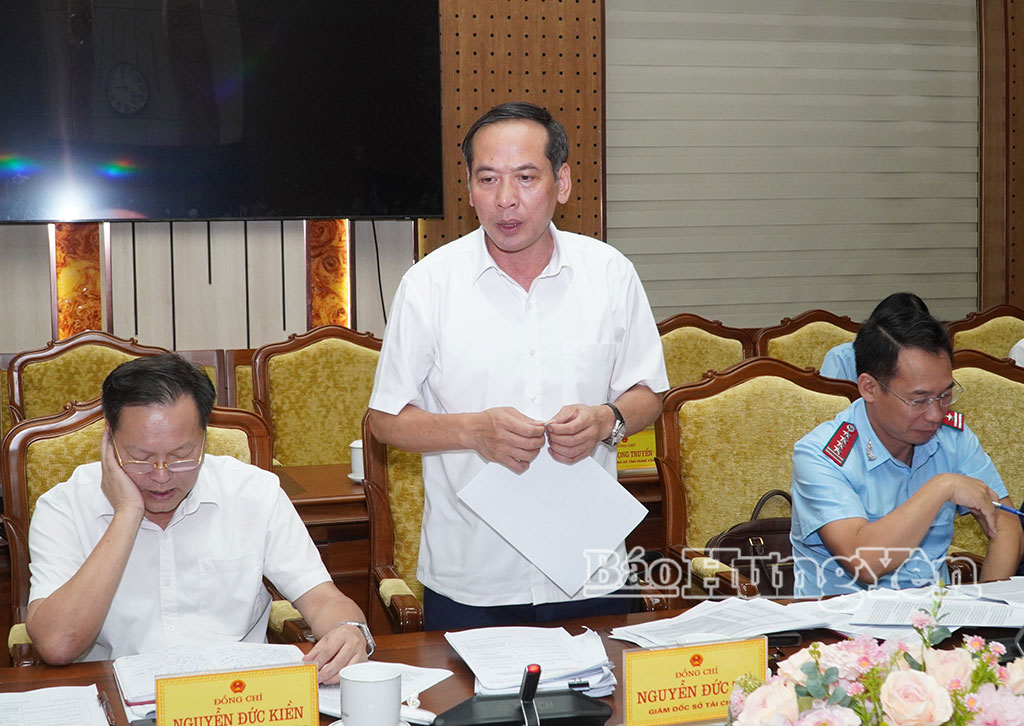Lãnh đạo Sở Tài Chính phát biểu tham luận tại hội nghị.