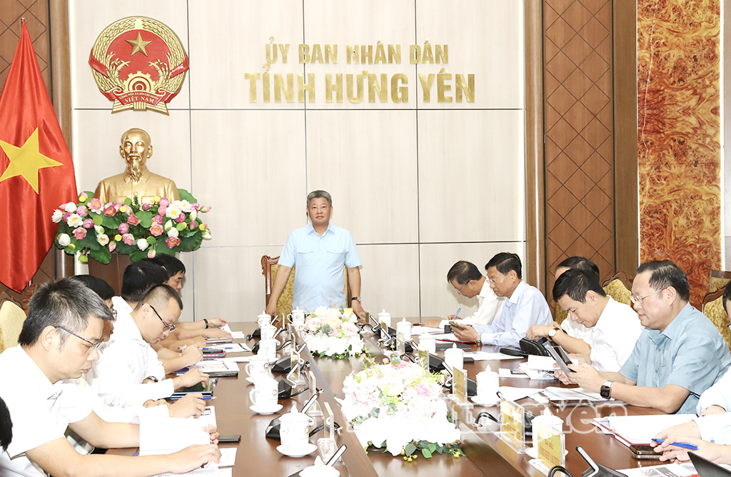 Đồng chí Nguyễn Mạnh Quyền, Phó Bí thư Tỉnh ủy, Chủ tịch UBND tỉnh chủ trì buổi làm việc.