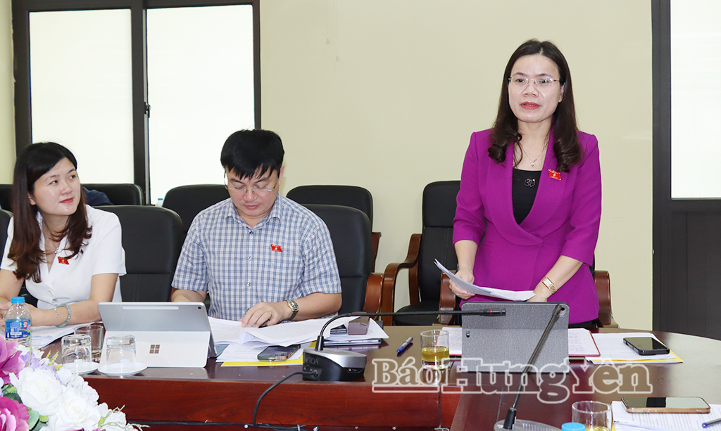 Thành viên đoàn khảo sát phát biểu.