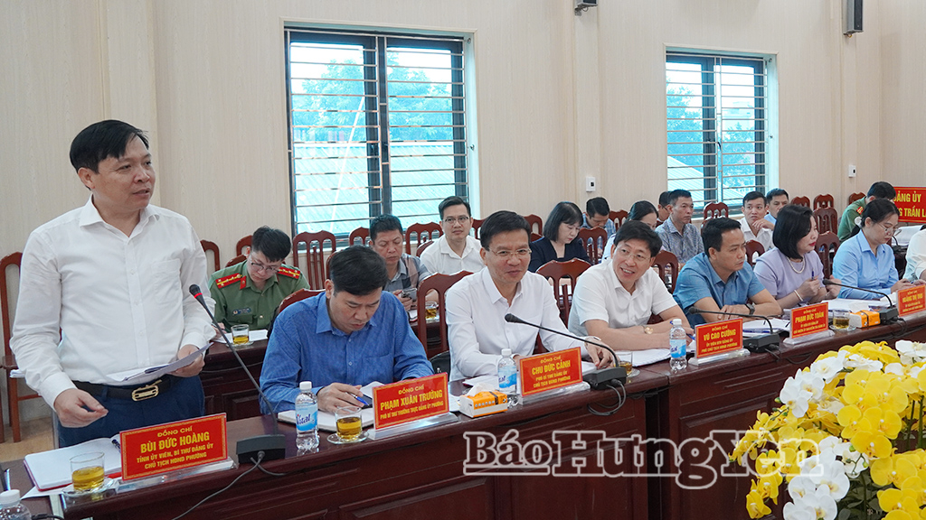 Lãnh đạo phường Trần Lãm phát biểu tại hội nghị.