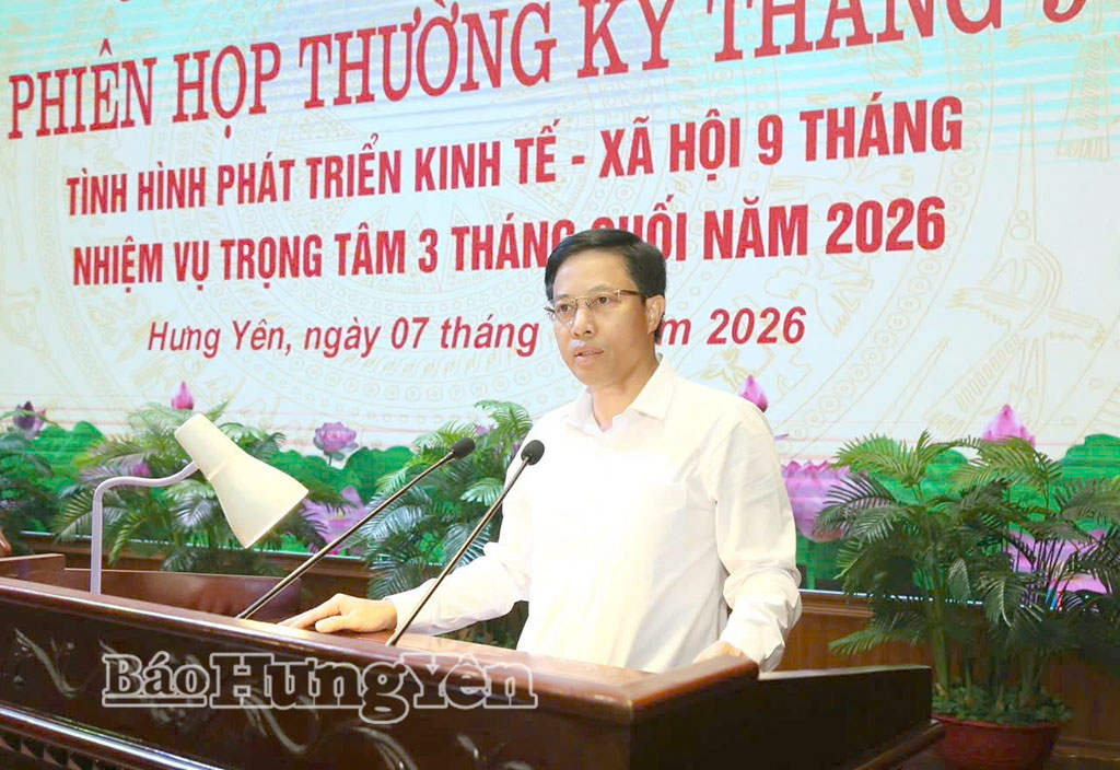 Đồng chí Lại Văn Hoàn, Phó Chủ tịch UBND tỉnh phát biểu tại phiên họp.