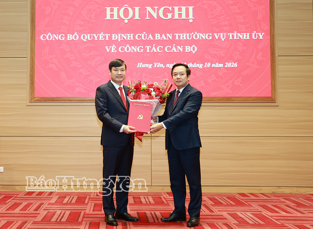 Công bố quyết định của Ban Thường vụ Tỉnh ủy về công tác cán bộ