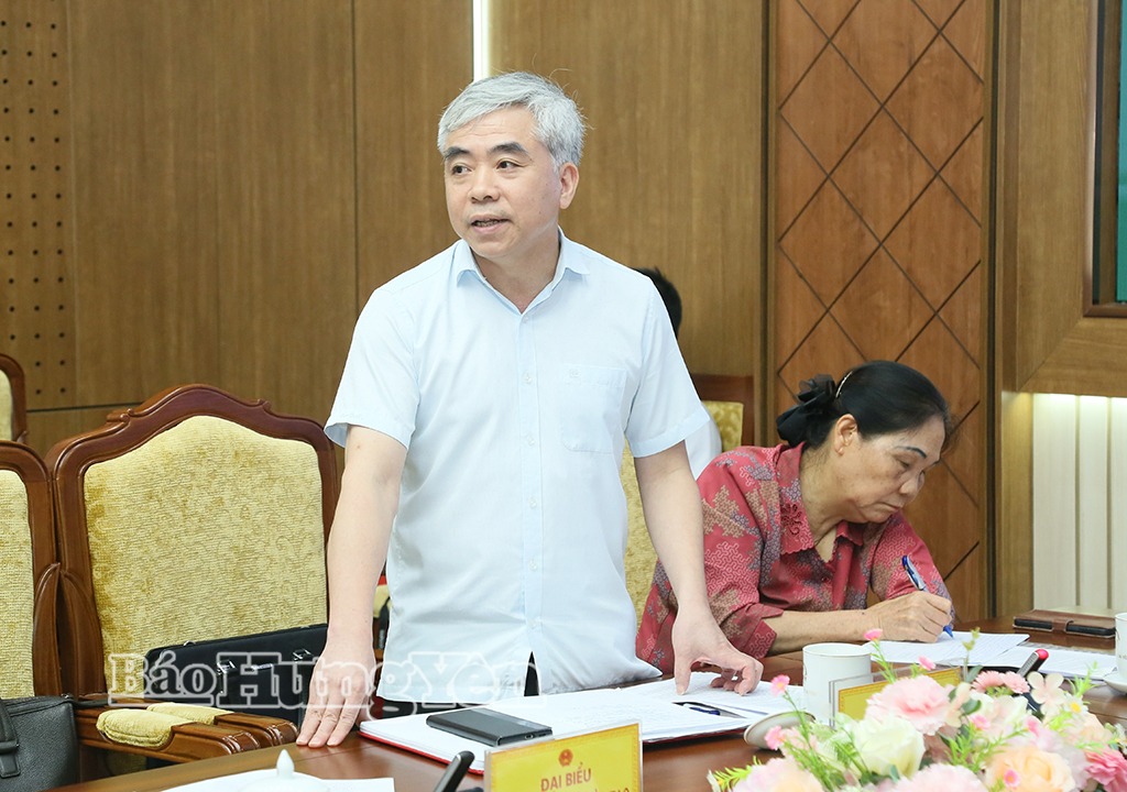 Lãnh đạo xã Phụng Công phát biểu.