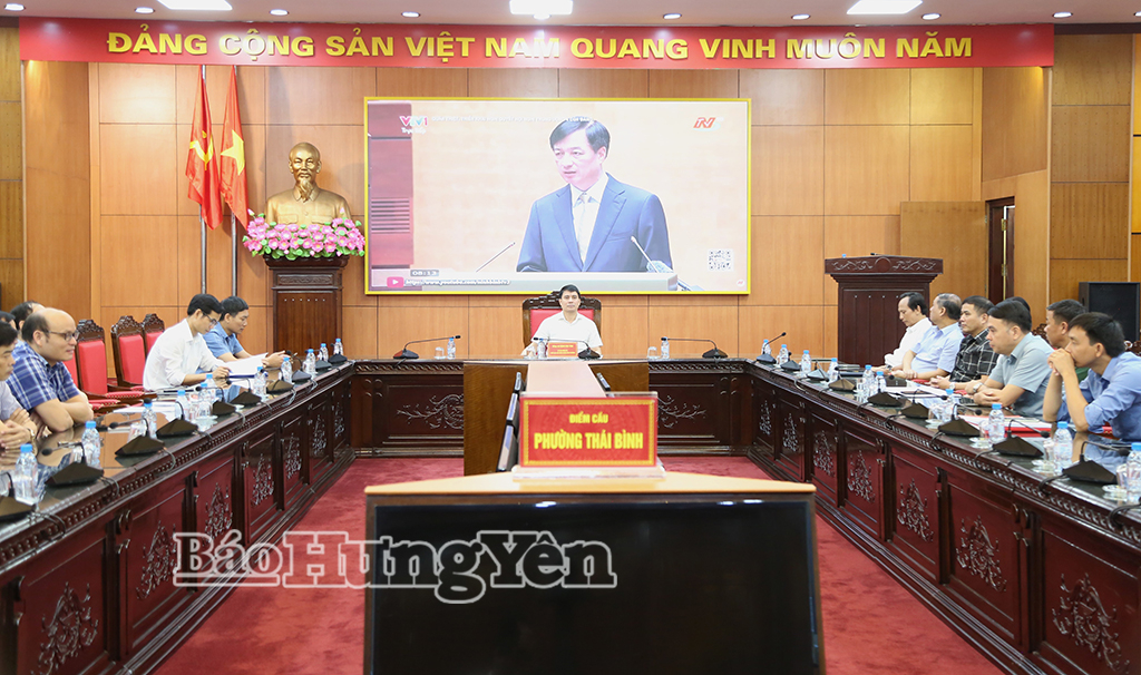 Các đại biểu dự hội nghị tại điểm cầu phường Thái Bình. Ảnh Trịnh Cường