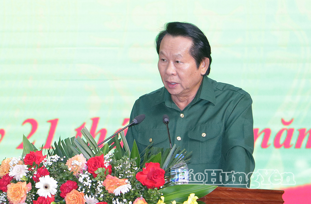 Đồng chí Thân Đức Nam, Anh hùng Lao động, Chủ tịch Hội Cựu TNXP Việt Nam phát biểu tại Đại hội.